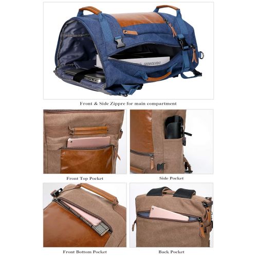  WITZMAN Men Vintage Canvas Rucksack Travel Duffel Backpack Retro Hiking Bag