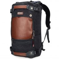 WITZMAN Men Travel Backpack Canvas Rucksack Vintage Duffel Bag A2021 (21 INCH Black)