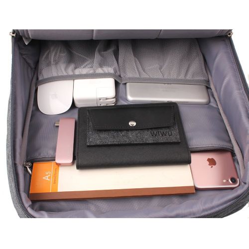  [아마존 핫딜]  [아마존핫딜]WIWU 3 in 1 Schultertasche Handtasche Laptop Rucksack fuer 15 Zoll Schulrucksack Umhangetasche mit grossem Laptopfach und Zubehoerfacher passt Laptops Notebooks MacBooks (Grau, 15 Zol