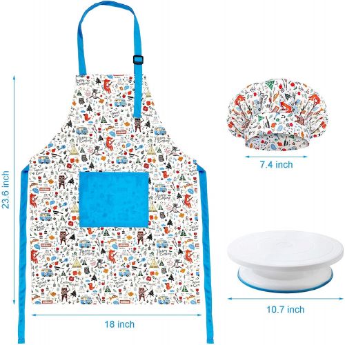  [아마존베스트]WIZGA Kids Cooking and Baking Set - 38 Pcs Cake Decorating Gift Kit for Girls and Boys Includes Real Kids Apron, Chef Hat, Cake Turntable Decorating Supplies for The Curious Junior Chef