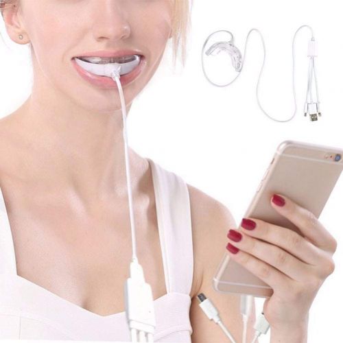  WJ Smart LED Teeth Whitening Device, Portable Blue Light 3 USB Ports Android iOS Dental Bleaching System, Household Braces