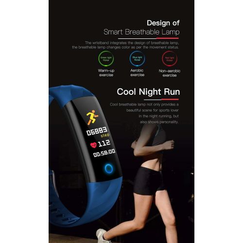  WJFXG Smart Wristband Bluetooth Sport Watch Heart Rate Blood Pressure Bracelet Fitness Tracker with Heart Rate Sleep Monitoring, Blood Pressure Blood Oxygen Measurement