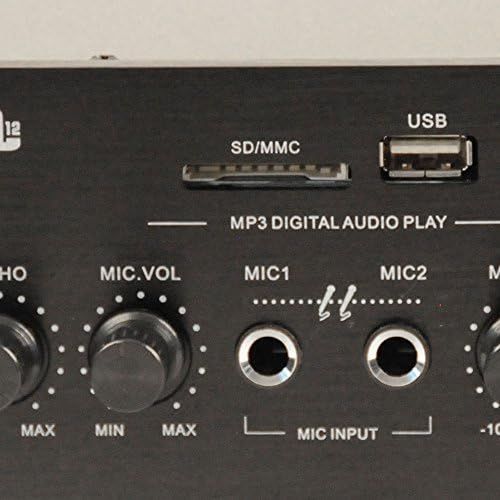  [아마존베스트]WJG Industrievertretung HiFi Amplifier FM Radio Tuner USB SD MP3 AUX Bluetooth Remote Control Microphone Input Receiver