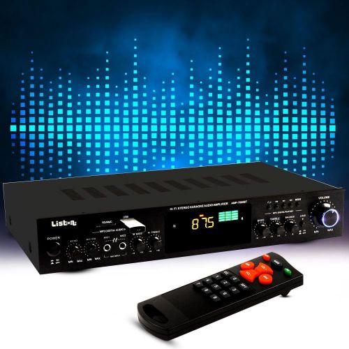  [아마존베스트]WJG Industrievertretung HiFi Amplifier FM Radio Tuner USB SD MP3 AUX Bluetooth Remote Control Microphone Input Receiver