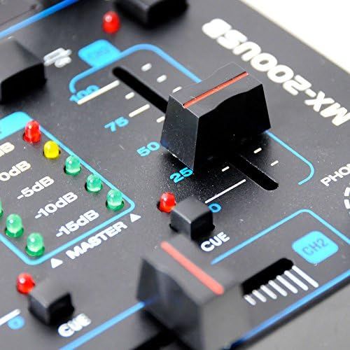  [아마존베스트]WJG Industrievertretung DJ Mixer Party Music Mixer USB/MP3/Fading Talk Cross Over Channel Fading MX 200USB