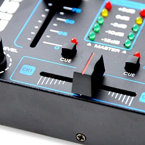  [아마존베스트]WJG Industrievertretung DJ Mixer Party Music Mixer USB/MP3/Fading Talk Cross Over Channel Fading MX 200USB