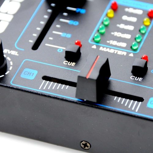  [아마존베스트]WJG Industrievertretung DJ Mixer Party Music Mixer USB/MP3/Fading Talk Cross Over Channel Fading MX 200USB