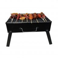 WJH Barbecue Grill, Portable Barbecue Charcoal Grill Foldable Charcoal BBQ Grill Set, Smoker Grill for Outdoor Cooking Camping Hiking Picnics (3-5 People)