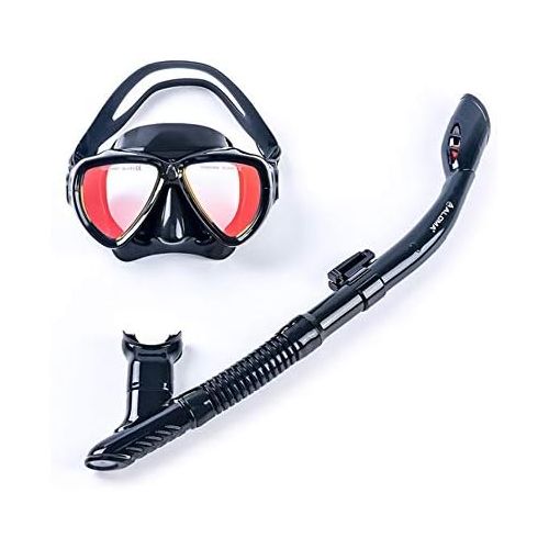  WJH Tauchmasken-Atemschlauch-Tauchmaske Schnorchel-Tauch-Schwimmbrille Voll trockener Atemschlauch-Set, getestet von SGS fuer Erwachsene und Kinder