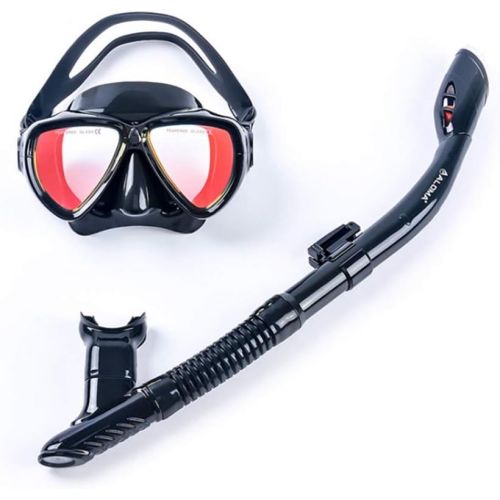  WJH Tauchmasken-Atemschlauch-Tauchmaske Schnorchel-Tauch-Schwimmbrille Voll trockener Atemschlauch-Set, getestet von SGS fuer Erwachsene und Kinder