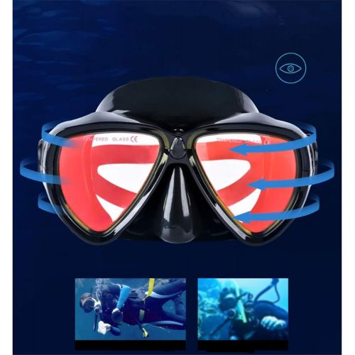  WJH Tauchmasken-Atemschlauch-Tauchmaske Schnorchel-Tauch-Schwimmbrille Voll trockener Atemschlauch-Set, getestet von SGS fuer Erwachsene und Kinder