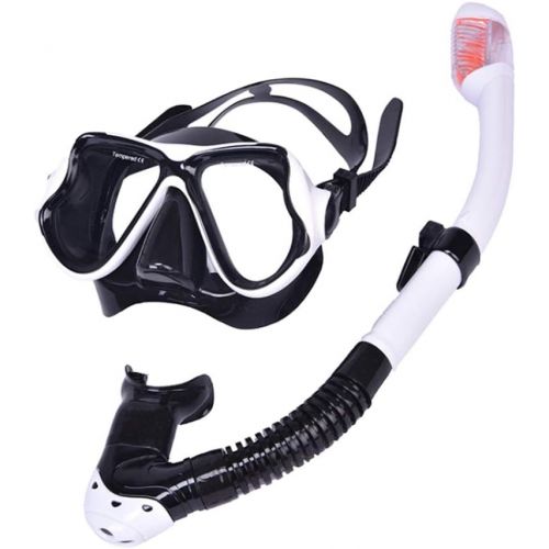  WJH Schnorchel-Set mit Tauchermaske Schnorcheln Taucher-Schwimmbrille Trocken-Schnorchel-Set mit Kamerahalter fuer Erwachsene und Kinder