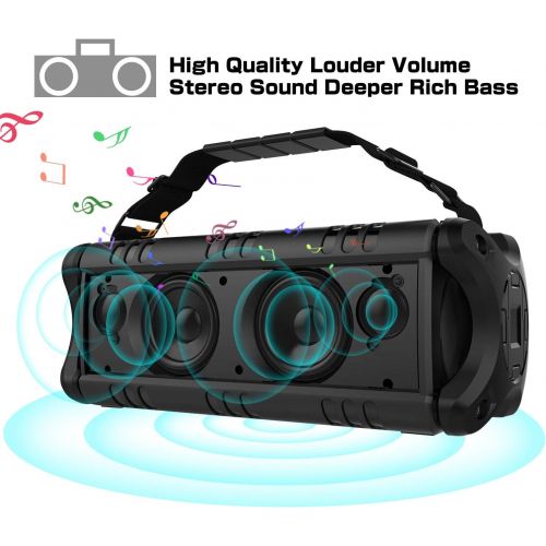  [아마존핫딜][아마존 핫딜] 50W(70W Peak) Wireless Bluetooth Speakers Built-in 8000mAh Battery Power Bank, W-KING Outdoor Portable Waterproof TWS Speaker, Powerful Rich Bass Loud Stereo Sound for Party/Campin