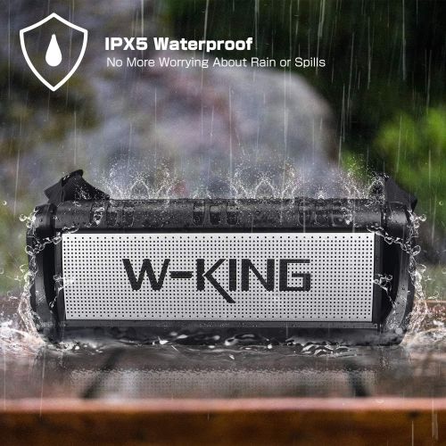  [아마존핫딜][아마존 핫딜] 50W(70W Peak) Wireless Bluetooth Speakers Built-in 8000mAh Battery Power Bank, W-KING Outdoor Portable Waterproof TWS Speaker, Powerful Rich Bass Loud Stereo Sound for Party/Campin