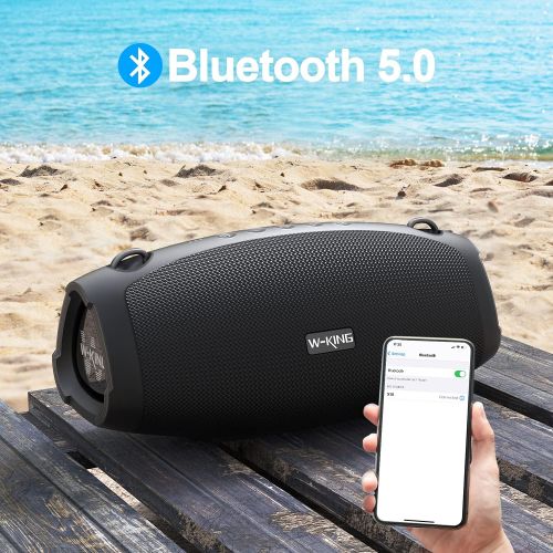  Bluetooth Speaker, W-KING 70W Super Punchy Bass Portable Speaker Loud, 42H Playtime, IPX6 Waterproof Outdoor with 13200mAh Power Bank, Crystal Clear Audio,TF Card, Mic for Party, C