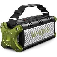 [아마존베스트]W-KING Bluetooth speaker with dual driver better bass, with built-in microphone, wireless speaker for an iPhone, Samsung etc., Green