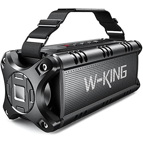  [아마존베스트]W-KING 50W (70W Piek) Bluetooth Speaker Waterproof 24 Hours Running Time, 8000 mAh Power Bank, 30 Metre Range Portable Bluetooth Speaker Box Speaker Music Box with TWS/NFC, D8, All