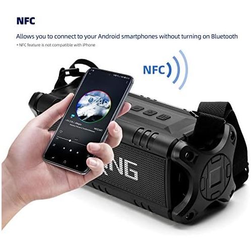  [아마존베스트]W-KING 50W (70W Piek) Bluetooth Speaker Waterproof 24 Hours Running Time, 8000 mAh Power Bank, 30 Metre Range Portable Bluetooth Speaker Box Speaker Music Box with TWS/NFC, D8, All