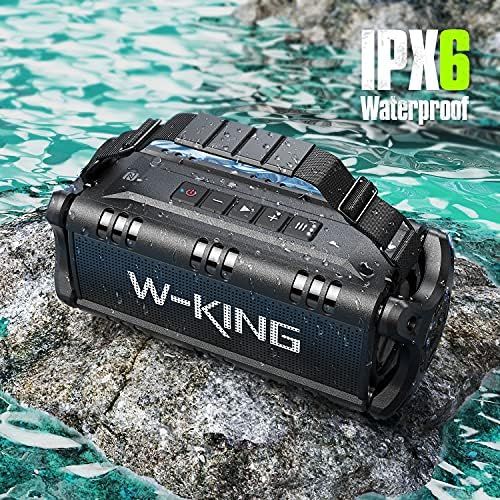  [아마존베스트]W-KING 50W (70W Piek) Bluetooth Speaker Waterproof 24 Hours Running Time, 8000 mAh Power Bank, 30 Metre Range Portable Bluetooth Speaker Box Speaker Music Box with TWS/NFC, D8, All