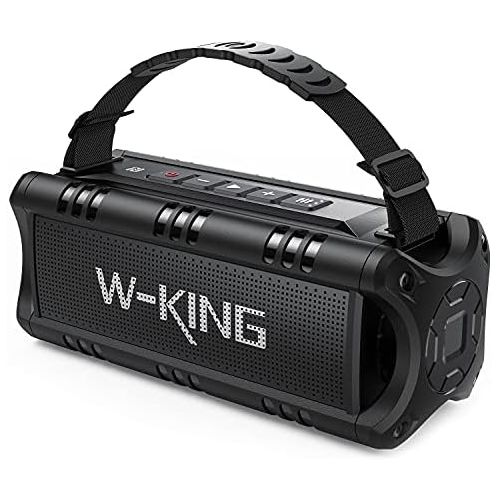  [아마존베스트]W-King 30 W Bluetooth Speaker, Portable Music Box, 5,000 mAh Battery, 24 Hour Battery Life, Waterproof Bluetooth Speaker Box with Bass, TWS, NFC, TF Card, USB Stick