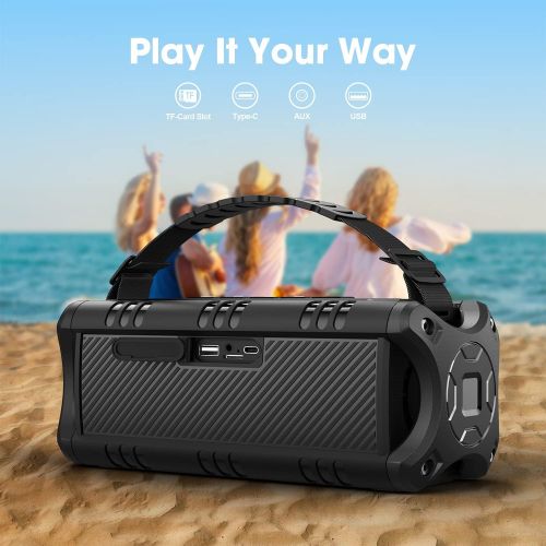  [아마존베스트]W-King 30 W Bluetooth Speaker, Portable Music Box, 5,000 mAh Battery, 24 Hour Battery Life, Waterproof Bluetooth Speaker Box with Bass, TWS, NFC, TF Card, USB Stick