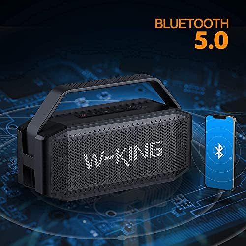  [아마존베스트]W-KING 60W Bluetooth Speaker - Portable Wireless Speaker with Built-in Microphone - 40 Hours Playtime, 12000mAh Battery, Power Bank, IPX6 Waterproof with NFC and TF Card Slot, TWS