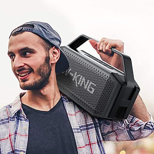  [아마존베스트]W-KING 60W Bluetooth Speaker - Portable Wireless Speaker with Built-in Microphone - 40 Hours Playtime, 12000mAh Battery, Power Bank, IPX6 Waterproof with NFC and TF Card Slot, TWS