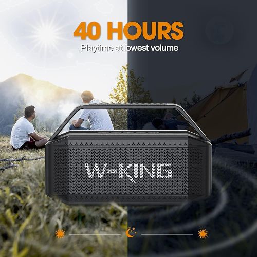  [아마존베스트]W-KING 60W Bluetooth Speaker - Portable Wireless Speaker with Built-in Microphone - 40 Hours Playtime, 12000mAh Battery, Power Bank, IPX6 Waterproof with NFC and TF Card Slot, TWS