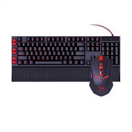 WL Gaming Keyboard and Mouse, USB Cable Ergonomic Keyboard and Mechanical Gaming Mouse Compact, Suitable for PC Smart TV laptops and Game Consoles