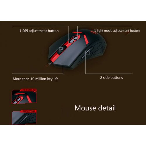  WL Gaming Keyboard and Mouse, USB Cable Ergonomic Keyboard and Mechanical Gaming Mouse Compact, Suitable for PC Smart TV laptops and Game Consoles