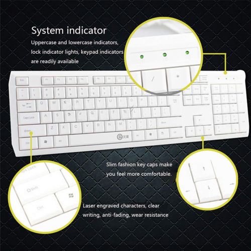  WL Gaming Keyboard and Mouse, USB Cable Ergonomic Keyboard and Mechanical Gaming Mouse Compact, Suitable for PC Smart TV laptops and Game Consoles