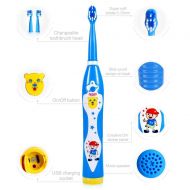 WLDD Waterproof Rechargeable USB Soft Bristle Funny Cartoon Singing Music Sonic Kids Electric Tooth...