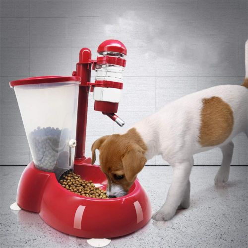  WLIXZ 2 in 1 Multifunctional Pet Feeder, Control Water Dispenser Bowl for Dog and Cats, Can Adjust Food Intake