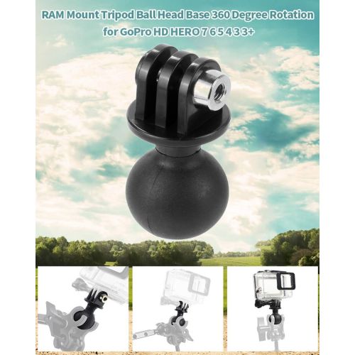  WLPREOE 1 Ball Mount Universal Head Adapter with Thumb Screw for GoPro Hero 10, 9, 8 Black, 7 Black, 7 Silver, 7 White, 6, 5, 4, 3+, 5Session, MAX, DJI Osmo Action, DBPOWER Sports