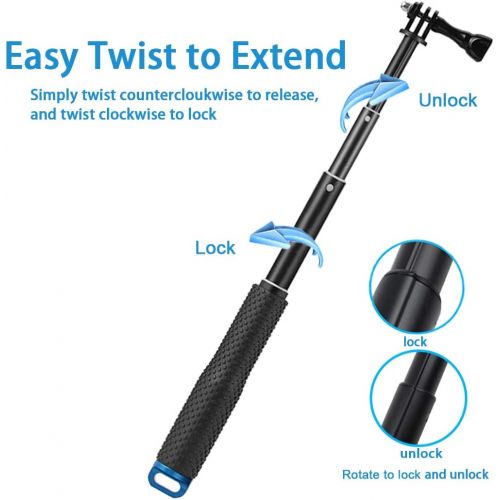  WLPREOE Camera Float + 19” Selfie Stick Waterproof Hand Grip Extension Portable Adjustable Monopod Pole for GoPro Hero 10 9 8 MAX 7 Black Silver White/6/5 Black/5S/4/3