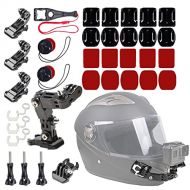 WLPREOE 34in1 Motorcycle Helmet Chin Mount Kits for GoPro Hero 10 9 8 7 Black Silver White 6 5 4 Osmo and Other Action Camera with Extra Camera Tethers, Mount Bases and Adhesive Pa