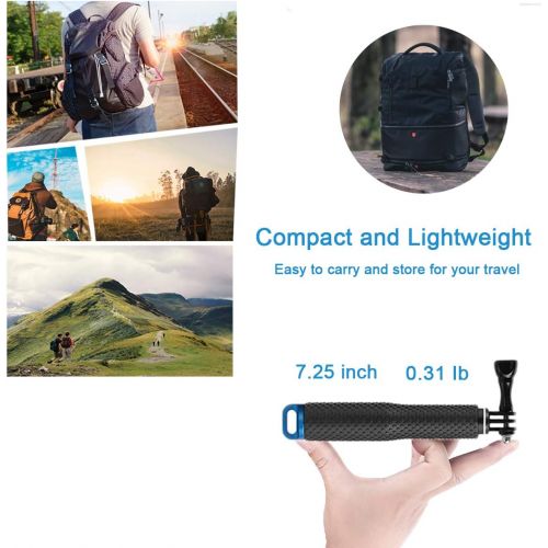  [아마존베스트]WLPREOE Camera Float + 19” Selfie Stick Waterproof Hand Grip Extension Portable Adjustable Monopod Pole for GoPro Hero 8 MAX 7 Black Silver White/6/5 Black/5S/4/3