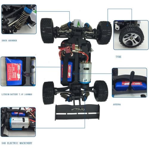  WLtoys TruReey RC Car High Speed 45MPH 4x4 Racing Cars 1:18 SCALE 4WD ELECTRIC POWER W2.4G Radio Remote control Off Road Buggy Truck Powersport Roadster RTR Fast, Green