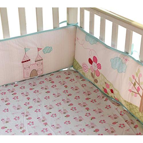  WM Baby Girls Little Fairy Princess Castle 10pcs Crib Bedding Set with Musical Mobile