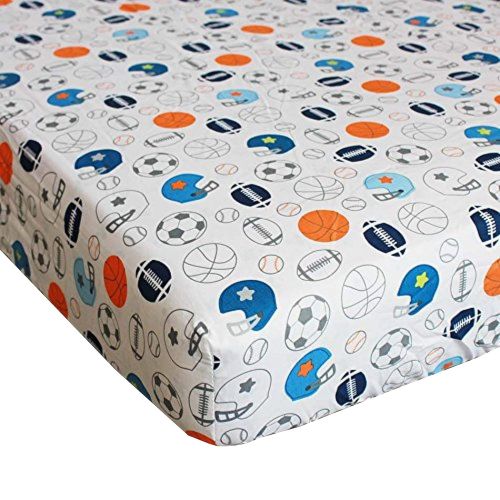  WM F.C.L 8 Pieces Baby Boy Sport Crib Bedding Set (Blue): (1)quilt,(4)bumper pads,(1) fitted sheet,(1) dust...