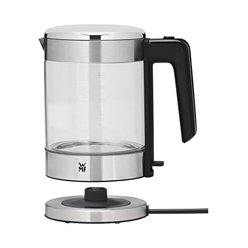 더블유엠에프 WMF Kuechenminis Glas-Wasserkocher (1900 Watt, 1,0 l, kabellos, Wasserstandanzeige, Kalk-Wasserfilter, Kochstoppautomatik) cromargan matt