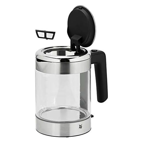 더블유엠에프 WMF Kuechenminis Glas-Wasserkocher (1900 Watt, 1,0 l, kabellos, Wasserstandanzeige, Kalk-Wasserfilter, Kochstoppautomatik) cromargan matt