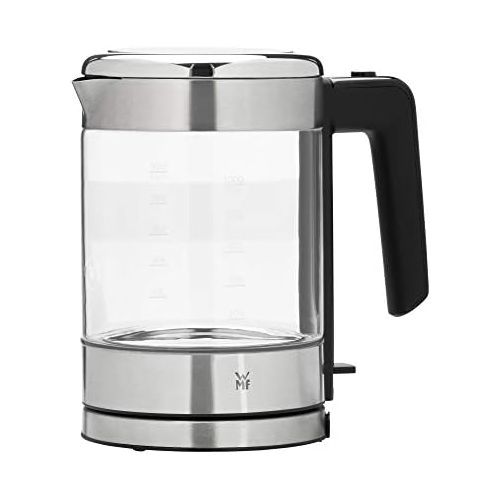 더블유엠에프 WMF Kuechenminis Glas-Wasserkocher (1900 Watt, 1,0 l, kabellos, Wasserstandanzeige, Kalk-Wasserfilter, Kochstoppautomatik) cromargan matt