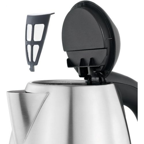 더블유엠에프 WMF BUENO Wasserkocher, 1,7 l, 2400 W, schnurlos, beleuchtete Wasserstandsanzeige, Kalk-Wasserfilter, cromargan matt/silber