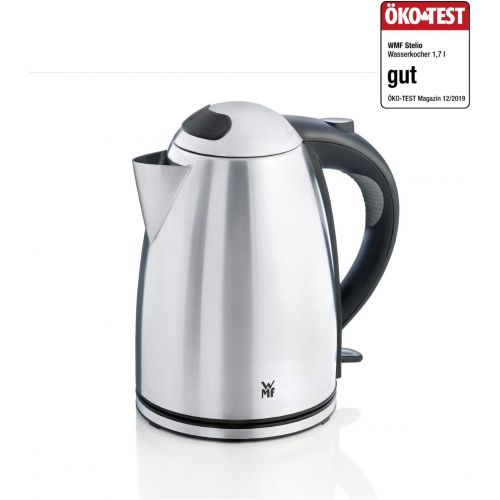 더블유엠에프 WMF Stelio Wasserkocher Edelstahl, 1,7l, mit Filter, 2400 W, kabellos, Wasserstandsanzeige beleuchtet, Kalk Wasserfilter, cromargan matt