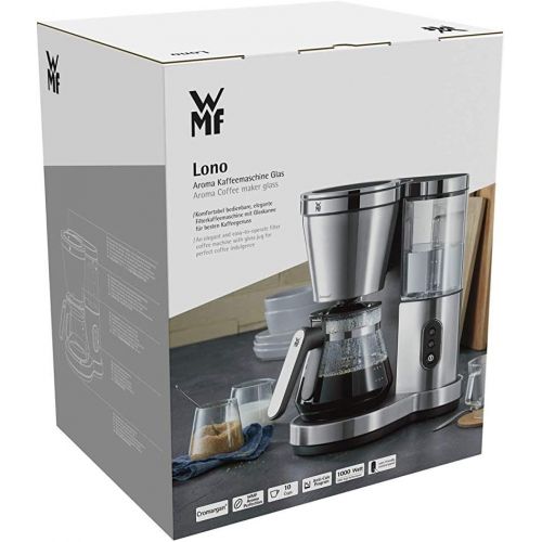 더블유엠에프 WMF Lono Aroma Kaffeemaschine (1000 W, mit Glaskanne, Filterkaffee, 10 Tassen, Schwenkfilter, Warmhalteplatte, abnehmbarer Wassertank, Abschaltautomatik)