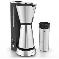 WMF Kuechenminis Aroma Kaffeemaschine, mit Thermoskanne, Filterkaffee 5 Tassen, Thermobecher to go (350ml), 870 Watt, 24 Stunden-Timer, Abschaltautomtik, silber