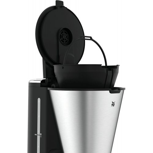 더블유엠에프 WMF Kuechenminis Aroma Kaffeemaschine, mit Thermoskanne, Filterkaffee 5 Tassen, Thermobecher to go (350ml), 870 Watt, 24 Stunden-Timer, Abschaltautomtik, silber