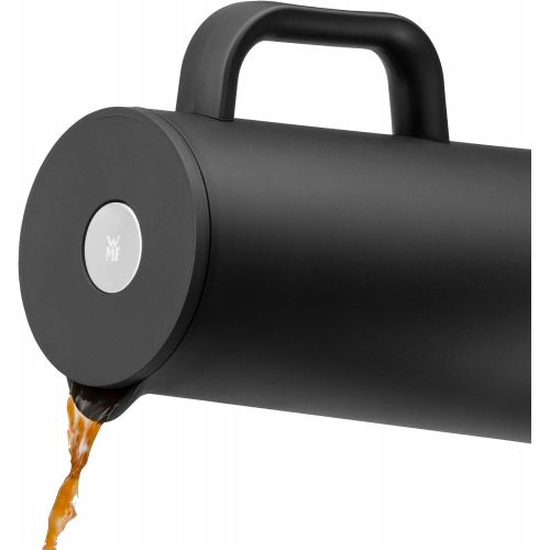 더블유엠에프 WMF Isolierkanne Thermoskanne Impulse, 1,0 l, fuer Tee oder Kaffee Druckverschluss halt Getranke 24h kalt und warm, schwarz