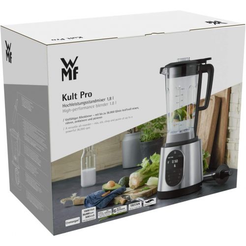 더블유엠에프 WMF Kult Pro Hochleistungs-Standmixer 1.600 Watt, 36.000 U/min, Mixbehalter 1,8l, 6 Autoprogramme, Smoothie-, Ice Crush- und Intervall-Funktion